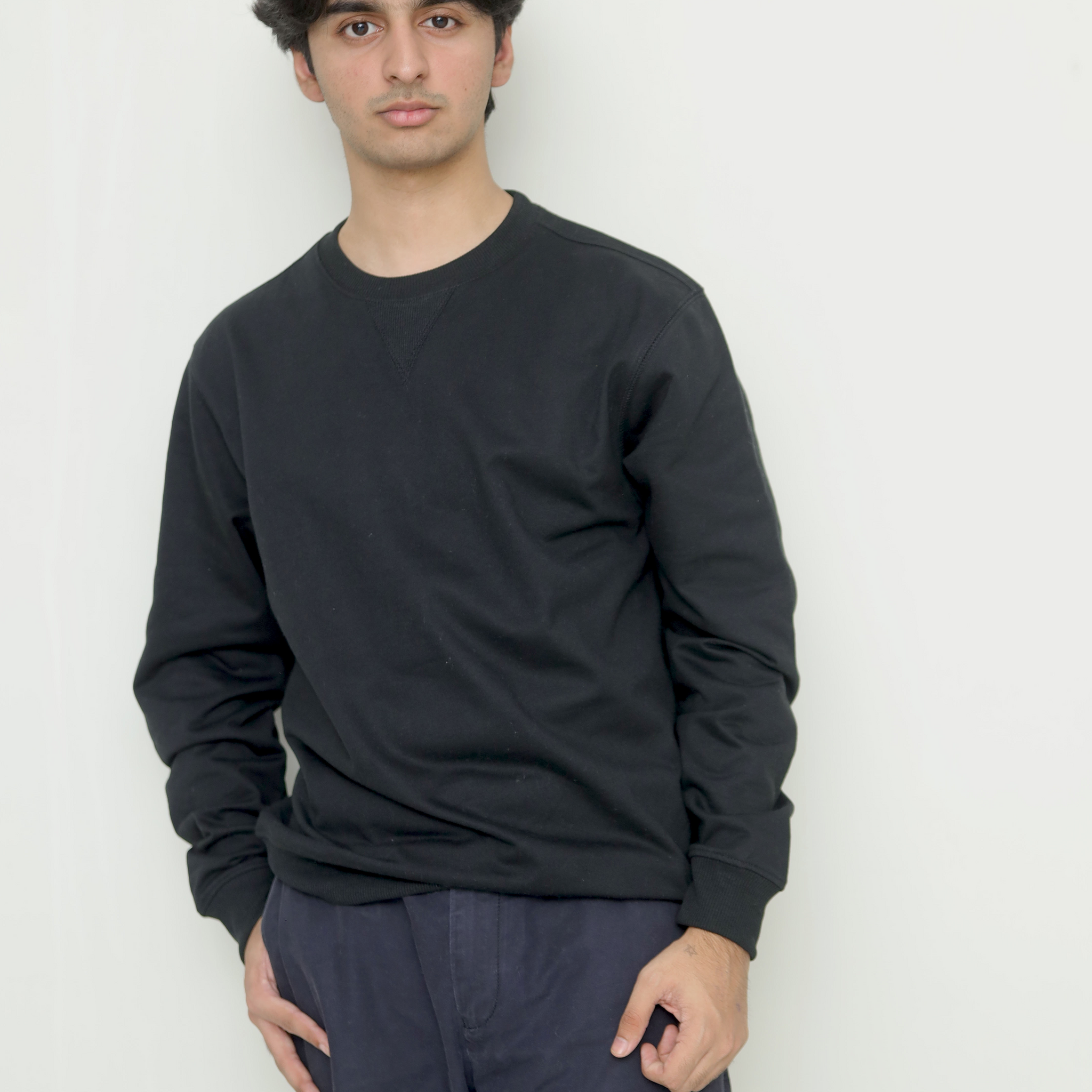 Classic Cotton Black Sweatshirt