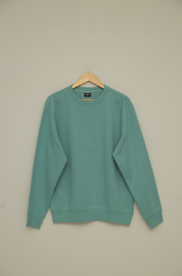 Classic Cotton Sea Green Sweatshirt