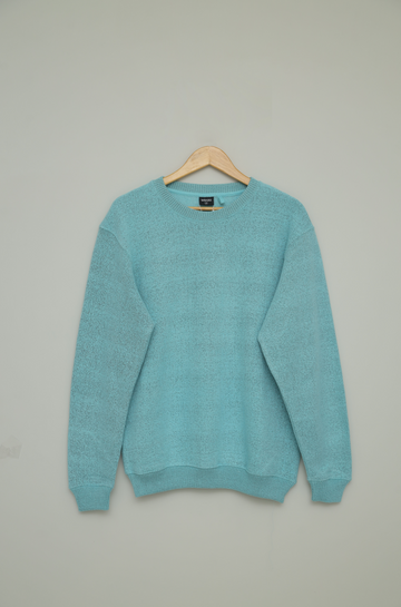 Premium Cyan Blue Towel Fleece Sweatshirt