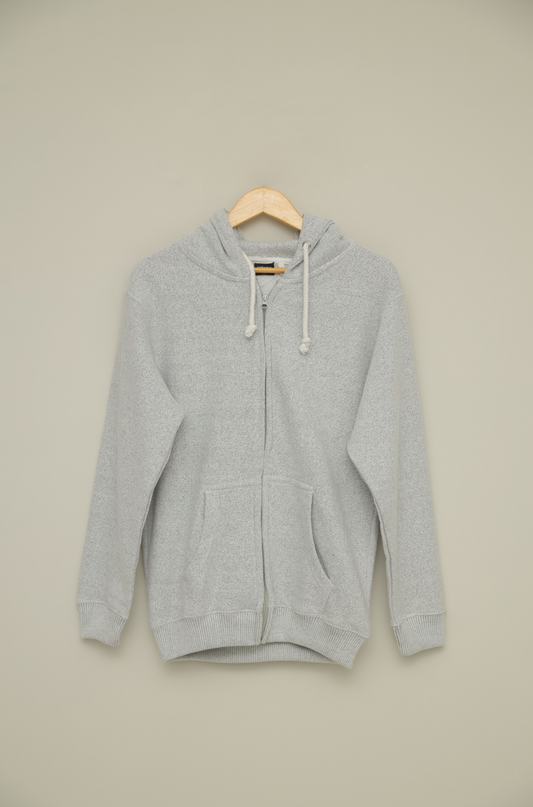 Premium Light Gray Zipper Hoodie