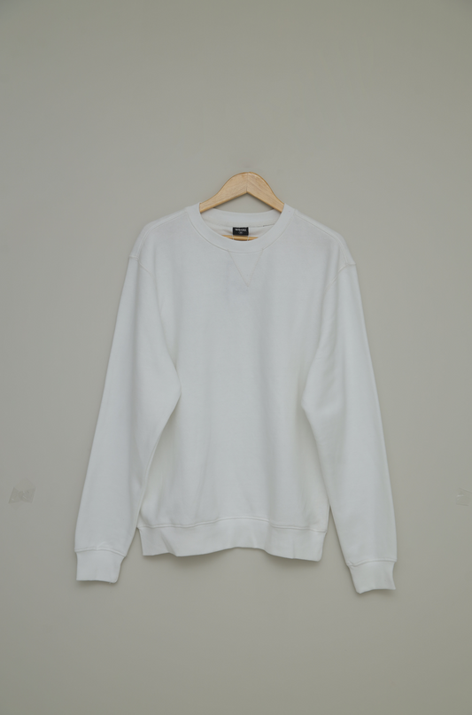 Classic Cotton White Sweatshirt